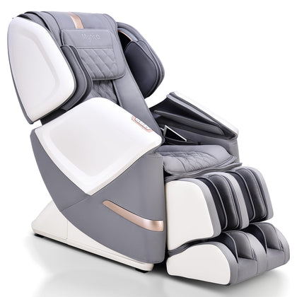 MYNTA 2024 4D Massage Chair for Full Body, Zero Gravity Recliner with Dual Mechanism, Extended SL-Track, Music Sync with Hi-Fi Bluetooth Speaker, MC4100 Gray