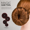 FANDAMEI Hair Bun Shaper Set with 20 pcs Invisible Hair Nets for Bun, 4pcs Donut Bun Maker, 5 pcs Hair Elastic Bands, 20 pcs Hair Bobby Pins(Brown)