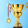 MOMOONNON 12 Pieces Metal Winner Gold Silver Bronze Award Medals with Red White Blue Neck Ribbon, Olympic Style, 2 Inch