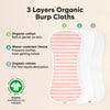 5-Pack Organic Burp Cloths for Baby Boys and Girls - Ultra Absorbent Burping Cloth, Burp Clothes, Newborn Towel - Milk Spit Up Rags - Burpy Cloth Bib for Unisex, Boy, Girl (Sweet Charm)