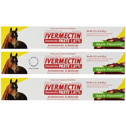 Ivermectin Paste - Horse Wormer 6.08 Grams (3-Pack) + TL BUNDLES Sticker Included