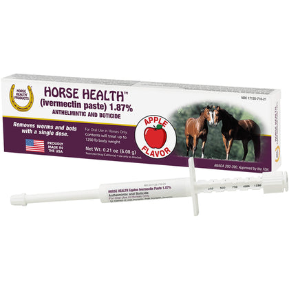 Horse Health (ivermectin paste) 1.87%, Equine Dewormer, up to 1,250 lbs 0.21 Ounces