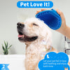 Comotech 3PCS Dog Bath Brush | Dog Shampoo Brush | Dog Scrubber for Bath | Dog Bath Brush Scrubber | Dog Shower/Washing Brush with Adjustable Ring Handle for Short & Long Hair(Blue Blue Blue)