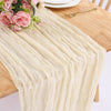 SAJOO Cream Cheesecloth Table Runner Gauze Table Runner 1 PC 10FT Boho Bulk Rustic Sheer Cheese Cloth Table Runner 120 Inch for Wedding Baby Bridal Shower Birthday Party Table Decorations