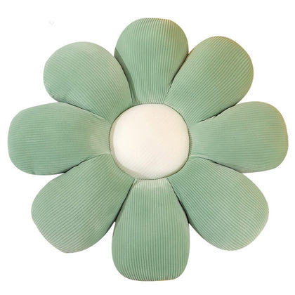 Flower Pillow, Flower Shaped Throw Pillow Flower Floor Pillow Soft Seating Cushion Room Decor Plush Pillow for Bedroom, Sofa, Bed, Reading (15 inch, Green)