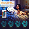 FULLOSUN Kids Night Light Soccer 3D Optical Illusion Lamp with Remote Control 16 Colors Changing Football Birthday Xmas Valentine's Day Gift Idea for Sport Fan Boys Girls