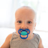 Dr. Brown's Advantage Glow-in-the-Dark Pacifier, 100% Silicone Baby Paci Symmetrical Soother, 6-18m, BPA free, Blue, 3 Pack