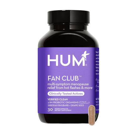 HUM Fan Club - Menopause Probiotic Supplement with Siberian Rhubarb for Women - May Provide Multi-Symptom Relief for Hot Flashes & Low Energy. Helps Hormonal Balance (30 Vegan Capsules)