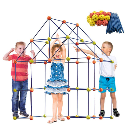 ERONE Fort Building Kit for Kids,158pcs Forts Construction Builder Gift Toys for Boys and Girls Fort Building Set Play Tent Rocket Castle Indoor Outdoor