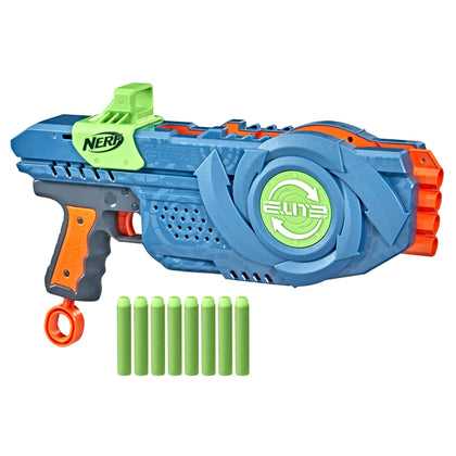 NERF Elite 2.0 Flip-8 Blaster with 8-Dart Capacity, Multicolor, Unisex Kid Toy