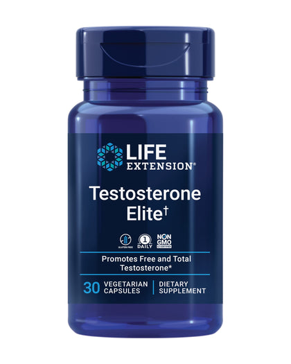 Life Extension Testosterone Elite - Testosterone Production Support Supplement for Men - with Luteolin, Pomegranate and Cacao Seed Extract - Gluten-Free, Non-GMO, Vegetarian - 30 Capsules