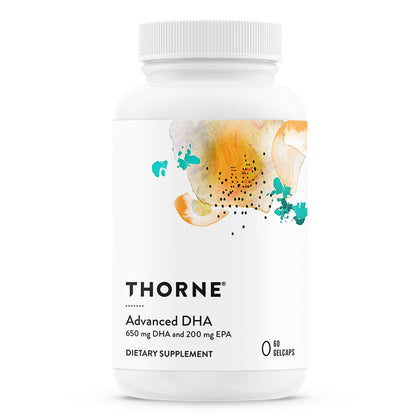 Thorne Advanced DHA - 650 mg DHA and 200 mg of EPA - Supports Healthy Brain Aging and Nerve Function - 60 gelcaps