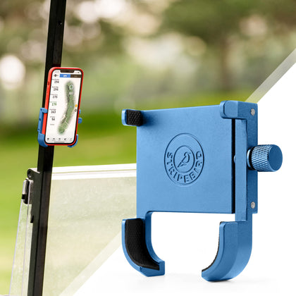 Stripebird - Original Golf Magnetic Phone Holder (Dark Blue) - for Golfers with Phones - Slim Smartphone Mount - Store and Access Device While You Golf - Ultra Strength Magnet Golf Cell Phone Caddy