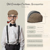 Patemby Old Man Costume for Kids, 100 Day of School Old Man Costume Toddler Dress Up for Boys Grandpa Costume Accessories Set (Dark Gray)