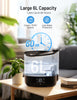 PARIS RHÔNE 6L Smart Humidifiers for Bedroom, Cool Mist Humidifiers with App, WiFi, Bluetooth, Diffuser, and Nightlight, 60H Long Runtime Top Fill Humidifiers for Home, Plant, Large Room, Black