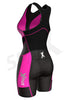 Sparx Women Triathlon Suit Tri Short Racing Cycling Swim Run (XL, Black/Shocking Pink)