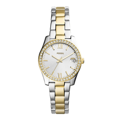 Fossil Women's Scarlette Mini Quartz Stainless Steel Three-Hand Watch, Color: Gold/Silver (Model: ES4319)