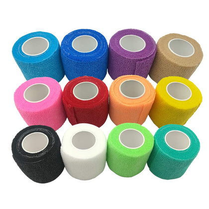 DE Rainbow Pack of Athletic Tape for Sports,Wrist,Ankle Self Adherent Cohesive Wrap Bandages 2 Inches X 5 Yards, First Aid Tape, Elastic Self Adhesive Tape (12PCS)