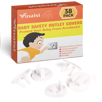38 Pack Outlet Covers ChildProof Plug Protector - Vmaisi Baby Proofing Electrical Safety Outlet Plugs