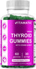 Vitamatic Vegan Thyroid Support Gummies with Iodine & Kelp - 60 Count - Improve Your Energy & Increase Metabolism - Plant Based