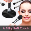 B M Brush Master Travel Makeup Brushes Set w/Pouch, 5PCS Double Ended Portable Mini Cosmetic Brushes Kit for Foundation, Eyeshadow, Lip, Blush Make Up Brushes Professional(Black)