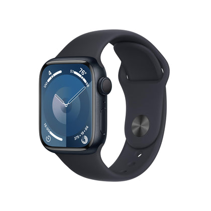 Apple Watch Series 9 [GPS 41mm] Smartwatch with Midnight Aluminum Case with Midnight Sport Band M/L. Fitness Tracker, Blood Oxygen & ECG Apps, Always-On Retina Display