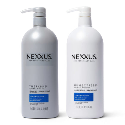 Nexxus Shampoo and Conditioner Therappe Humectress (Set of 2)for Dry Hair Silicone-Free, Moisturizing Caviar Complex and Elastin Protein 33.8 oz