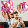 Upgraded Rose Gold and Red Heart Foil Balloons for Valentines Day Decorations,Valentines Day Balloons,Romantic Decorations Special Night (18inch)