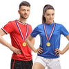 Juvale 12 Pack Soccer Award Medals for Kids and Adults - Team Participation Trophies with Red, White, and Blue Striped 15.5