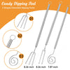 4 Pieces Candy Dipping Tools Set Chocolate Dipping Set 3-Prong Dipping Fork, Fondue Fork, Spear, Slotted Spoon for Handmade Chocolates, Pralines and Truffles