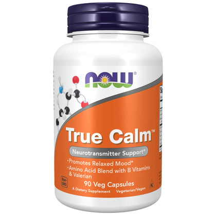 NOW Supplements, True Calm, Amino Acid blend with B Vitamins & Valerian , 90 Veg Capsules