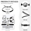 Inbagi 30 Pcs Adjustable Soccer Bracelets with 30 Pcs Cardboard Soccer Charm Bracelet Soccer Party Gifts Favors for Teen Girls Soccer Sport Team Players (Black)