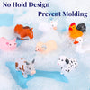 XY-WQ Mold Free Bath Toys No Hole, for Infants 6-12& Toddlers 1-3, No Hole No Mold Bathtub Toys (Animal ?, 8 Pcs with Mesh Bag)