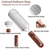 Colossal Foot Rasp & Wood Handle Callus Shaver (10 Replacement & 1 Foot File Heads), Pedicure Kit, Heel Scraper For Feet, Callus Remover