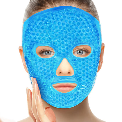 candyfouse Ice Pack Cold Face, Eye Masks Reduce Face Puff, Dark Circles, Reusable Cold Hot Gel Face Eye Mask, Suitable for Women Facial SPA, Ice Face Mask for Sleeping, Headaches (Blue Updated)