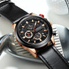 CRRJU Men's Fashion Casual Leather Watches Chronograph Waterproof Date Analog Quartz Business Luxury Wrist Watches for Men