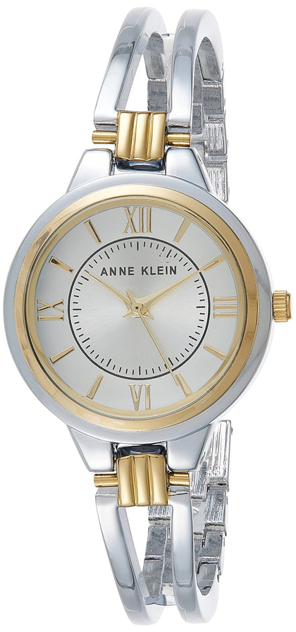 Anne Klein Women's AK/1441SVTT Two-Tone Open Bangle Watch