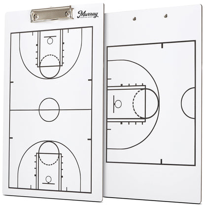 Murray Sporting Goods Basketball Dry Erase Coaches Clipboard | Double-Sided Basketball Court Clipboard Dry Erase White Board | Basketball Gift for Coach