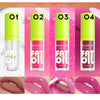Kemelo Jane 4 Colors Hydrating Lip Glow Oil,Transparent Fat Oil Lip Gloss,Big Brush Head Fat Lip Oil Drip,Nourishing Non-Sticky Fresh Lip Care Oil.(Set A)