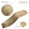 WindTouch Clip in Hair Extensions Human Hair Balayage Mixed Bleach Blonde 15Inch 70g Highlights for Blonde Remy Hair 7PCS #18P613 Gift for Women