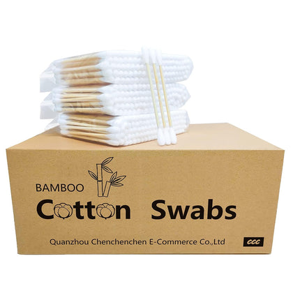 Wooden Cotton Swabs 1200ct / Biodegradable Double Tipped Bamboo Cotton Buds