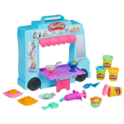 Play-Doh Kitchen Creations Ice Cream Truck Toy Playset for Kids, 20 Play Kitchen Accessories, 5 Colors, Preschool Toys for 3 Year Old Girls and Boys and Up