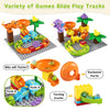 Kid Marble Run Building Blocks Dinosaur, Montessori Learning STEM Toy Bricks Maze Puzzle Set Race Track Compatible with Major Brands for Age 3 4 5 6 7 8+ Boys Girls Gift 67PCS