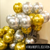 COLORFUL ELVES 12 Inch 100 Pcs Latex Metallic Chrome Balloons Helium Shiny Thicken Balloons Party Decoration (Silver)