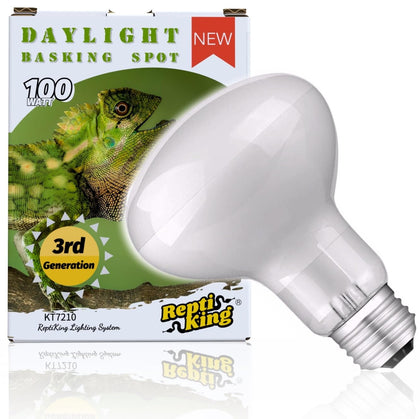 ReptiKing Reptile Heat Bulb Lamp, 1-Pack 100W Daylight Basking Spot, Bearded Dragon/Turtle/Lzard/Gecko Light Bulb, UVA Heat Lamp, Basking Light for Reptiles