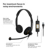 EPOS Sennheiser Consumer Audio SC 60 USB ML (504547) - Double-Sided Business Headset | For Skype for Business | with HD Sound, Noise-Cancelling Microphone, & USB Connector (Black)