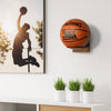 PUERSI Ball Holder Wall Mount Ball Storage Display Wood & Metal for Basketball Football Soccer Volleyball, Rustic Brown