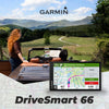 Garmin DriveSmart 66, 6-inch Car GPS Navigator with Bright, Crisp High-Res Maps and Voice Assist with Wearable4U Power Pack Bundle
