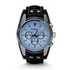 Fossil Men's Coachman Quartz Stainless Steel and Leather Chronograph Watch, Color: Silver, Black (Model: CH2564)