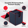 tombert Premium Deck Box Case for MTG Commander - Patented Design, Commander Display, As Deck Holder, Fits 100 Double-Sleeved Cards?black&Red?